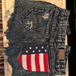 Vintage Lee American Flag Jean Shorts